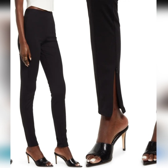 NWT Open Edit High Waist Zip Cuff Pants‎ Sz S Black - Picture 1 of 12